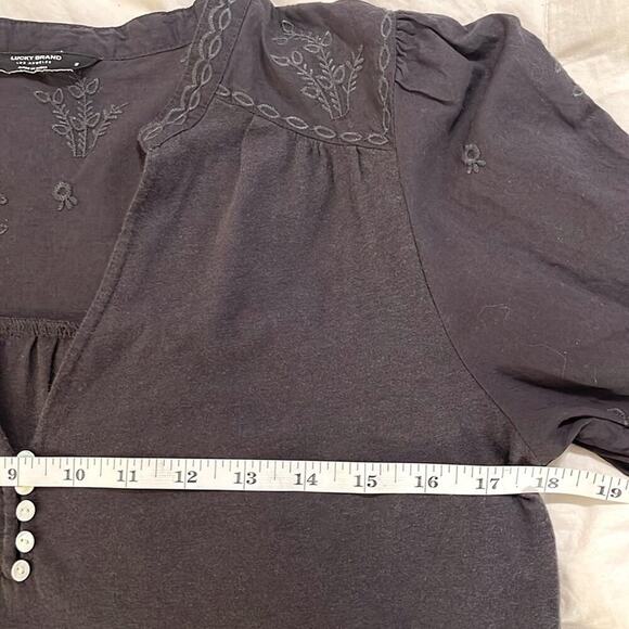 Lucky Brand Black/Charcoal Top | Size S - Picture 7 of 8
